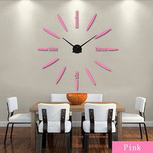 Load image into Gallery viewer, Dark Gray Clock Acrylic Metal Mirror Wall Clock