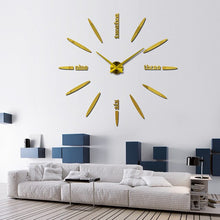 Load image into Gallery viewer, Dark Gray Clock Acrylic Metal Mirror Wall Clock